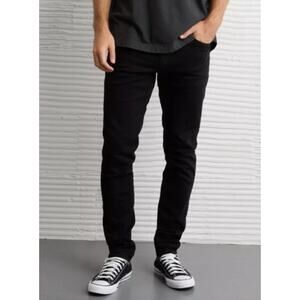 American Eagle Mens Y2K AirFlex Athletic Skinny Jeans 28x28 Black Skater Punk